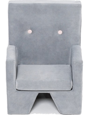 Armchair Misioo Premium - Light Grey/Pink