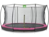 EXIT Silhouette ground trampoline ø427cm with safety net - pink Outdoor Round Coil spring Sunken trampoline