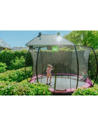 Įleidžiamas batutas EXIT Silhouette ø427 cm su apsauginiu tinklu, rožinis