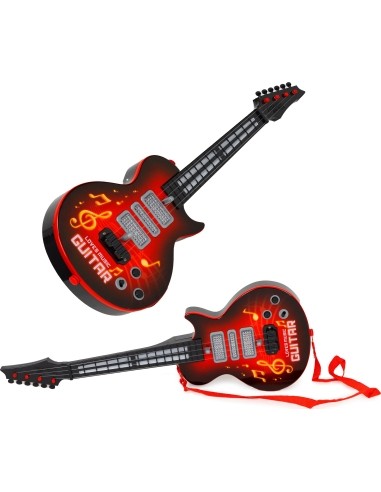 Vaikų elektrinė gitara su mokymo gitaros infraraudonųjų spindulių melodijas Raudona