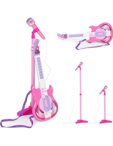 Elektrinės gitaros rinkinys mikrofono stovas vaikams mp3