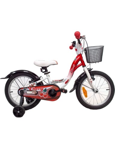Dviratis 4KIDS Cherry 16", Size 9.5"(24 cm), raudonas/baltas