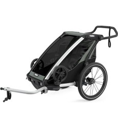Multi-Sport dvračio priekaba, vežimėlis vaikui Thule Chariot Lite Agave Green, vienvietis