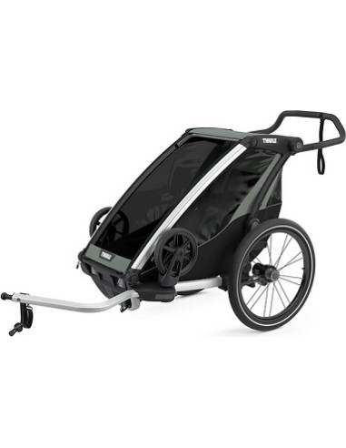 Multi-Sport dvračio priekaba, vežimėlis vaikui Thule Chariot Lite Agave Green, vienvietis