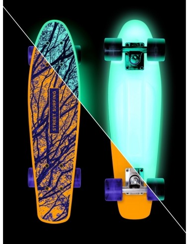Šviečianti tamsoje mini riedlentė Street Surfing Beach Board Glow Mystic Forest 22.5”