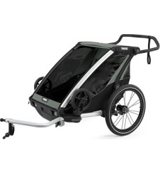 Multi-Sport dvračio priekaba, vežimėlis vaikui Thule Chariot Lite Agave Green, dvivietis