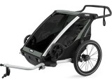 Multi-Sport dvračio priekaba, vežimėlis vaikui Thule Chariot Lite Agave Green, dvivietis