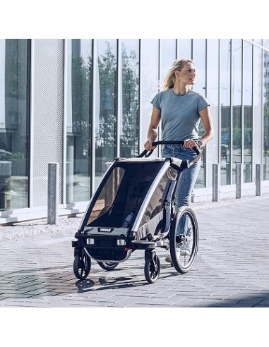 Multi-Sport dvračio priekaba, vežimėlis vaikui Thule Chariot Lite Agave Green, dvivietis