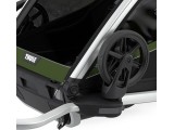 Multi-Sport dviračio priekaba, vežimėlis vaikui Thule Chariot Cab Aluminium/Cypress Green, dvivietis