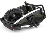 Multi-Sport dviračio priekaba, vežimėlis vaikui Thule Chariot Cab Aluminium/Cypress Green, dvivietis