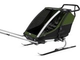 Multi-Sport dviračio priekaba, vežimėlis vaikui Thule Chariot Cab Aluminium/Cypress Green, dvivietis