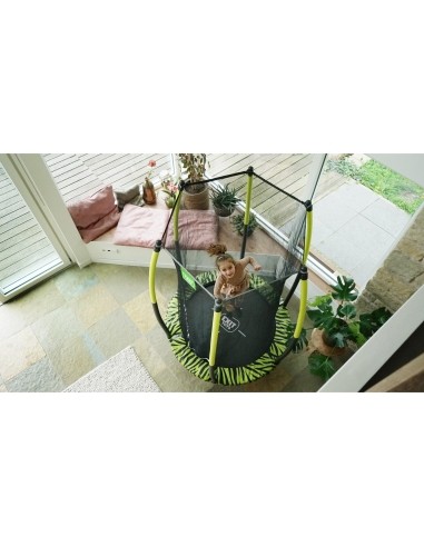 EXIT Tiggy Junior batutas su apsauginiu tinklu, ø140 cm, juodas/žalias