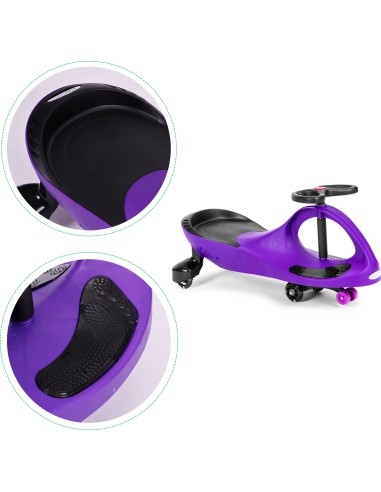 Gravitacinė mašinėlė vaikams su LED ratais, violetinė ECOTOYS