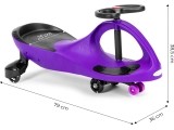 Gravitacinė mašinėlė vaikams su LED ratais, violetinė ECOTOYS