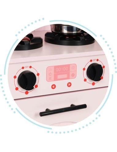 Wooden kitchen for kids oven burners microwave accessories ECOTOYS