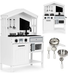 Wooden kitchen for kids oven burners microwave accessories ECOTOYS