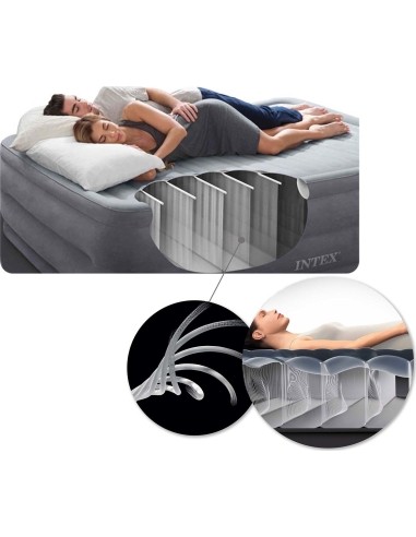 Inflatable mattress with pump bed velour Intex 64148ND