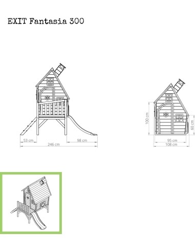 EXIT Fantasia 300 wooden playhouse - natural