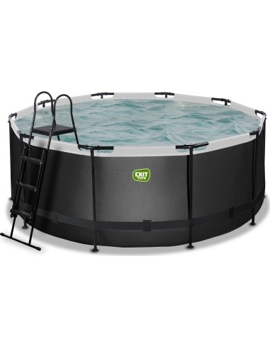 EXIT Black Leather pool ø360x122cm with sand filter pump - black