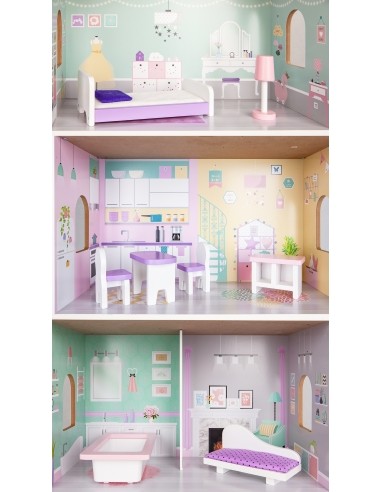 Wooden Dollhouse Ecotoys Blueberry Residence