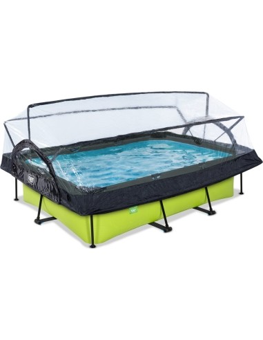 EXIT Lime pool 300x200x65cm with dome and filter pump - green