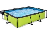 EXIT Lime pool 300x200x65cm with dome and filter pump - green