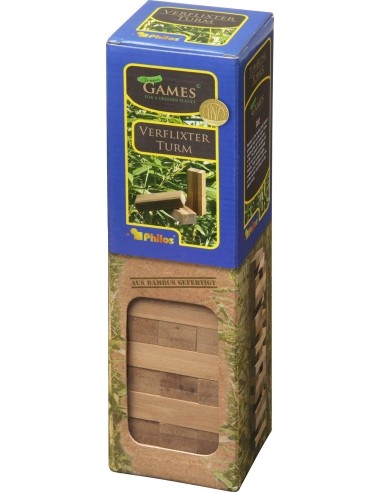 Tumbling Tower Philos Bamboo 6.6x6.6x25.5 cm