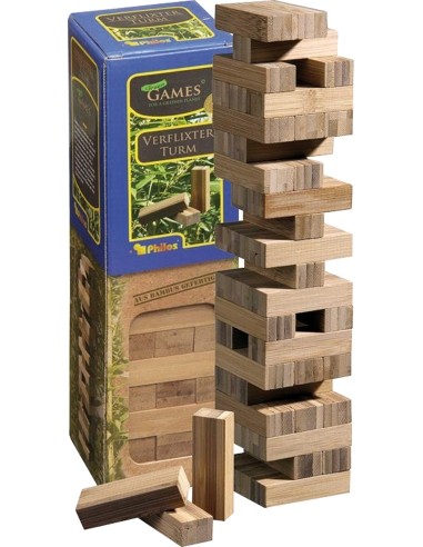 Kaladėlių bokštas Philos Bamboo 6.6x6.6x25.5cm