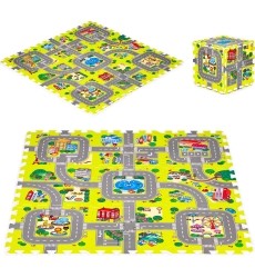 Foam mat for children city 9 elements 90,5x90,5cm IPLAY