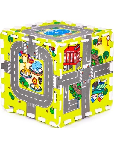 Foam mat for children city 9 elements 90,5x90,5cm IPLAY