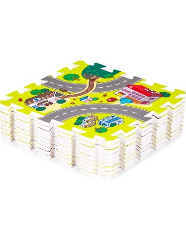 Foam mat for children city 9 elements 90,5x90,5cm IPLAY