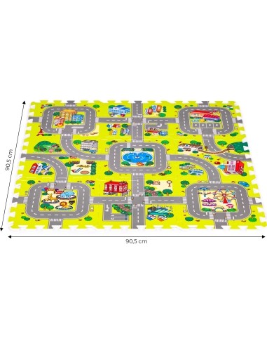 Putų kilimėlis vaikams City 9 elementai 90,5x90,5cm IPLAY