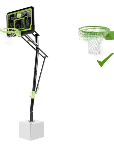 EXIT Galaxy basketball backboard for installing on ground with dunk hoop - black edition In-ground Rectangular