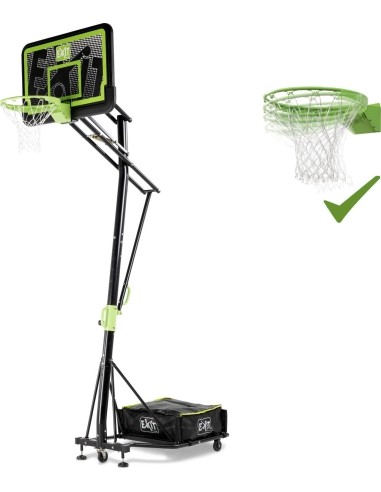EXIT Galaxy portable basketball backboard on wheels with dunk hoop - black edition Rectangular Polypropylene (PP)