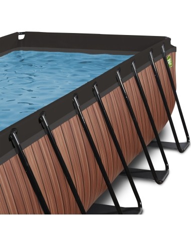 EXIT Wood pool 540x250 cm with dome and sand filter pump - brown Framed pool Rectangular 12600 L