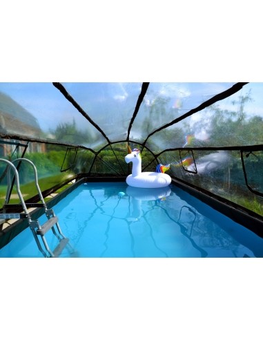 EXIT Wood pool 540x250 cm with dome and sand filter pump - brown Framed pool Rectangular 12600 L