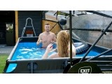 EXIT Wood pool 400x200 cm with dome and sand filter pump - brown Framed pool Rectangular 7020 L