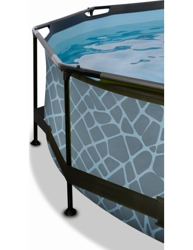Baseinas EXIT Stone ø300 x 76 cm su stogeliu ir pompa su filtru