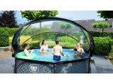 EXIT Stone pool ø300x76cm with dome and filter pump - grey