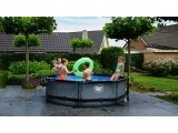 EXIT Stone pool ø300x76cm with dome and filter pump - grey