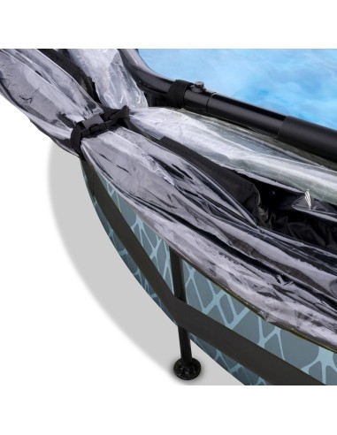Baseinas EXIT Stone ø360 x 76 cm su stogeliu ir pompa su filtru
