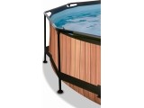 EXIT Wood pool ø360x76cm with dome and filter pump - brown