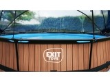 EXIT Wood pool ø360x76cm with dome and filter pump - brown