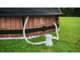 EXIT Wood pool ø360x76cm with dome and filter pump - brown