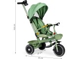 Triratukas 2in1 vežimėlis su pasukama sėdyne ir sulankstomu stogeliu žalias - ECOTOYS