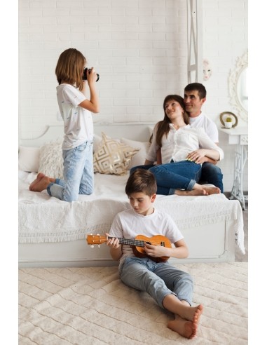 Vaikiškas medinis ukulelė 4 stygų ECOTOYS