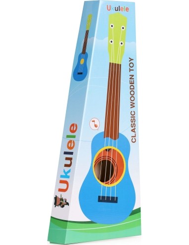 Vaikiškas medinis ukulelė 4 stygų ECOTOYS
