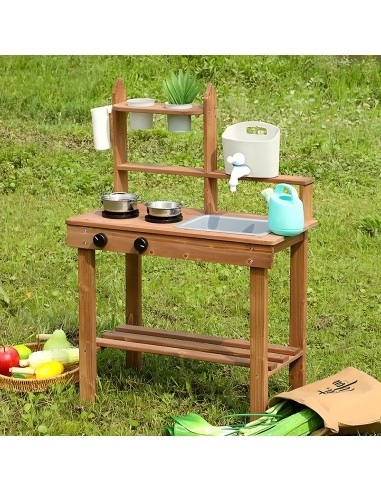 Vaikiška lauko purvo virtuvėlė iš eglės medienos ECOTOYS