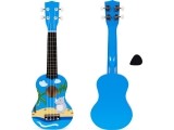 Vaikiška ukulelė medinė gitara 4 stygų nailono kramtukas ECOTOYS
