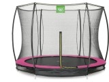 Įleidžiamas batutas EXIT Silhouette ø244 cm su apsauginiu tinklu, rožinis